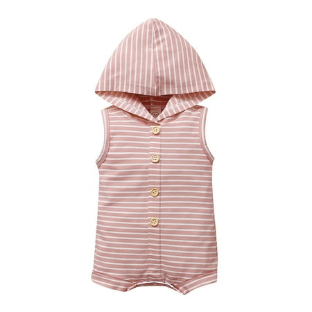 Gwiyeopda Infant Newborn Baby Girls Boys Stripe Jumpsuit Sleeveless Short Bodysuit Button Hooded
Gwiyeopda Infant Newborn Baby Girls Boys Stripe Jumpsuit Sleeveless Short Bodysuit Button Hooded