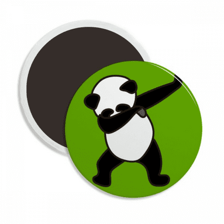 Panda Food Posture Round Ceracs Fridge Magnet Keepsake Decoration