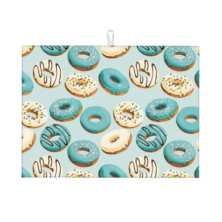 Large Dish Drying Mats for Kitchen Counter - Blue White Donut Print 18x24In Anti-Slip Absorbent Microfiber Drying Mat for Kitchen Counter Mat Dish Rack Mat with Hanging Loop
Large Dish Drying Mats for Kitchen Counter - Blue White Donut Print 18x24In Anti-Slip Absorbent Microfiber Drying Mat for Kitchen Counter Mat Dish Rack Mat with Hanging Loop