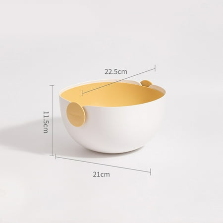 Double Draining Basket Multifunction Washing Bowl and Strainer with Handles