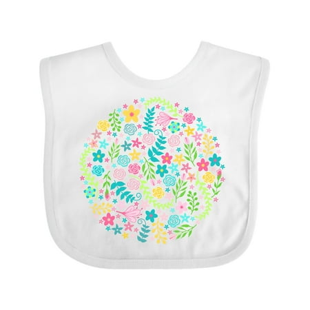 Inktastic Circle of Flowers Gift Baby Boy or Baby Girl Bib