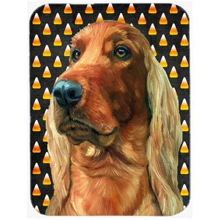 Irish Setter Candy Corn Halloween Glass Cutting Board Large