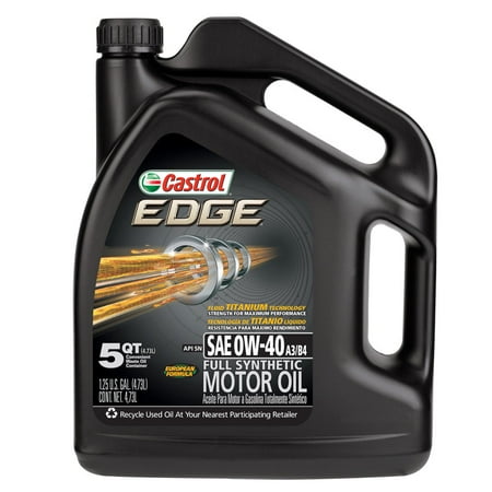 Castrol EDGE 0W-40 Full Synthetic Motor Oil, 5 qt - Walmart.com