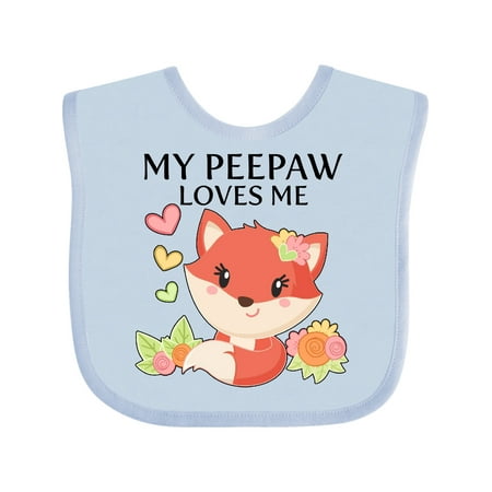 Inktastic My Peepaw Loves Me- little fox Gift Baby Boy or Baby Girl Bib