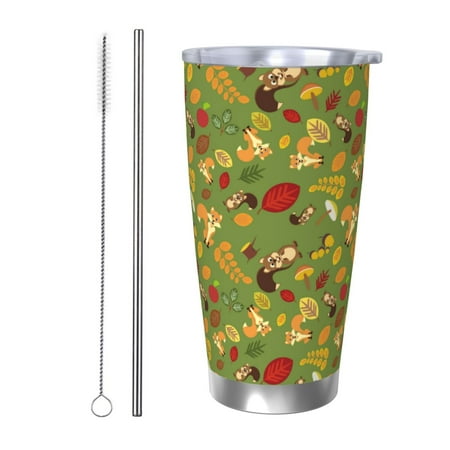 Lukts Squirrel And Fox In The Forest for 20OZ Car Cup Stainless Steel Direct Drinking Straw Thermos Cup Suitable for Office Travel and Car-Straw Two-piece Set
Lukts Squirrel And Fox In The Forest for 20OZ Car Cup Stainless Steel Direct Drinking Straw Thermos Cup Suitable for Office Travel and Car-Straw Two-piece Set