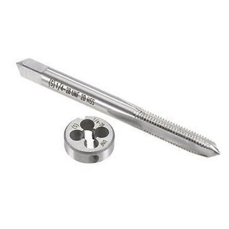 1/4 -28 UNF Tap and Die Set HSS Thread Tap with Round Threading Die Right Hand