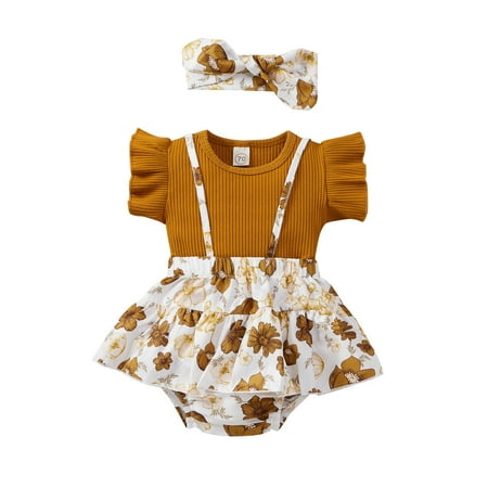 QWERTYU Newborn Infant Baby Toddler Bodysuit and Floral Suspender Skirt Set Summer Short Sleeve Outfits Clothing Set Ruffle with Headband for Girl 0-2Y
QWERTYU Newborn Infant Baby Toddler Bodysuit and Floral Suspender Skirt Set Summer Short Sleeve Outfits Clothing Set Ruffle with Headband for Girl 0-2Y
