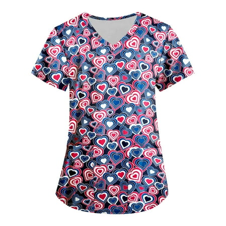 QAZXD Womens Tops Women s Fashion V-neck Short Sleeve Scrub Tops With Pockets Printed Tops(Buy 2 Get 1 Free)
QAZXD Womens Tops Women s Fashion V-neck Short Sleeve Scrub Tops With Pockets Printed Tops(Buy 2 Get 1 Free)