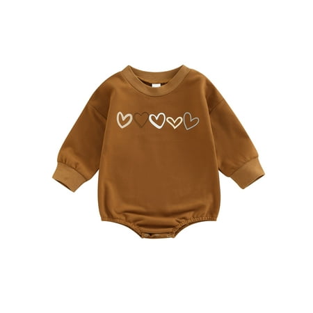 Binpure Baby Girl Boy Sweatshirt Romper Heart Print Crew Neck Long Sleeve Snaps Jumpsuit for Toddlers
Binpure Baby Girl Boy Sweatshirt Romper Heart Print Crew Neck Long Sleeve Snaps Jumpsuit for Toddlers