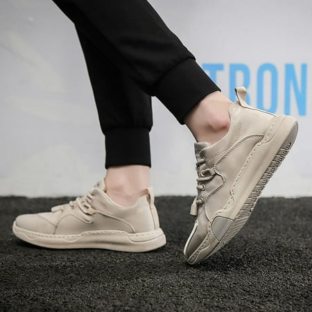 PhoneSoap Men Sneakers Low Top Breathable Ice Silk Casual Sneakers Khaki