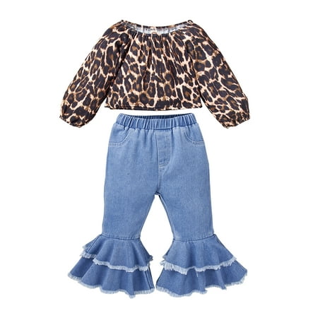 LAPAKIDS Toddler Girl Clothes Baby Girl Outfits Leopard Print Shirt & Flare Jeans Pants Set 5-6 T
LAPAKIDS Toddler Girl Clothes Baby Girl Outfits Leopard Print Shirt & Flare Jeans Pants Set 5-6 T