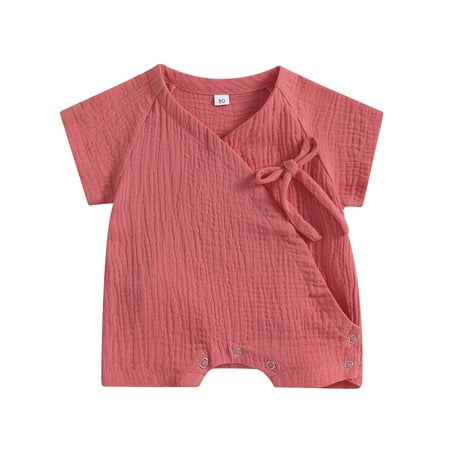 Baby Girls Summer Jumpsuit Solid Color Bandage Short Sleeve Romper for Toddler Cute Clothes 3-24 Months
Baby Girls Summer Jumpsuit Solid Color Bandage Short Sleeve Romper for Toddler Cute Clothes 3-24 Months