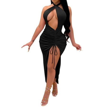 Fashion European And American Hollow Backless Women s Dress Women s Long Skirt Drawstring Maternity Midi Dress Black S
Fashion European And American Hollow Backless Women s Dress Women s Long Skirt Drawstring Maternity Midi Dress Black S