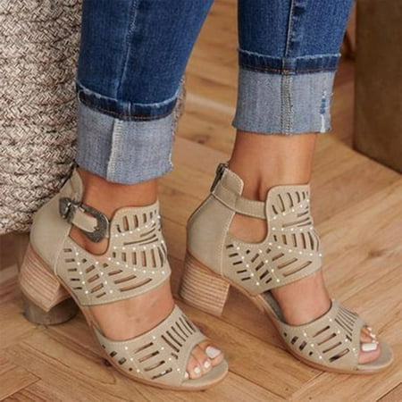 Jsaierl Chunky Heel Sandals for Women Casual Summer Peep Toe Sandals Comfortable Hollow Out Sandals Fashionable Beach Sandal Size 9.5
Jsaierl Chunky Heel Sandals for Women Casual Summer Peep Toe Sandals Comfortable Hollow Out Sandals Fashionable Beach Sandal Size 9.5