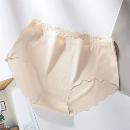 Womens Panties Women Solid Color Triangle Ice Silk Seamless Mid Waist Breathable Panties Beige L
Womens Panties Women Solid Color Triangle Ice Silk Seamless Mid Waist Breathable Panties Beige L
