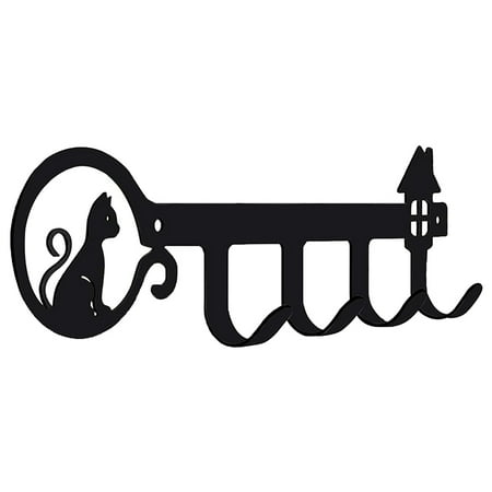 WELPET Key Holder for Wall Decorative with 4 Key Hooks Uniquely Designed Key Rack with Cute Cat and House (Black)
WELPET Key Holder for Wall Decorative with 4 Key Hooks Uniquely Designed Key Rack with Cute Cat and House (Black)