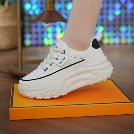 DONGGTGDZ Chunky Platform Sneakers for Fashionable Individuals - Low Top Faux Leather Shoes with Casual Lace Up Design Perfect for Walking and Skateboarding
DONGGTGDZ Chunky Platform Sneakers for Fashionable Individuals - Low Top Faux Leather Shoes with Casual Lace Up Design Perfect for Walking and Skateboarding