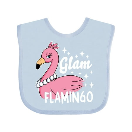 Inktastic Glam Pink Flamingo with Pearls Gift Baby Girl Bib
