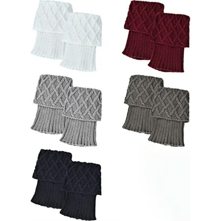 NOGIS 5 Pairs Women Boot Socks Cuffs Knitted Crochet Short Leg Warmers Winter Boot Toppers Assorted Color
NOGIS 5 Pairs Women Boot Socks Cuffs Knitted Crochet Short Leg Warmers Winter Boot Toppers Assorted Color