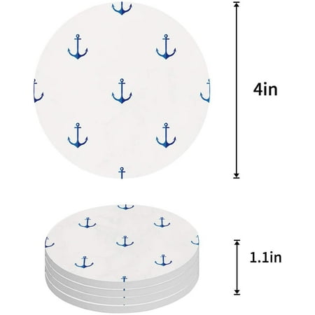 FMSHPON Nautical Anchor Set of 8 Round Coaster for Drinks Absorbent Ceramic Stone Coasters Cup Mat with Cork Base for Home Kitchen Room Coffee Table Bar Decor
FMSHPON Nautical Anchor Set of 8 Round Coaster for Drinks Absorbent Ceramic Stone Coasters Cup Mat with Cork Base for Home Kitchen Room Coffee Table Bar Decor
