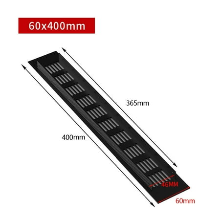 BESHOM 60mm Aluminium Rectangular Cabinet Wardrobe Air Vent Grille Ventilation-Cover