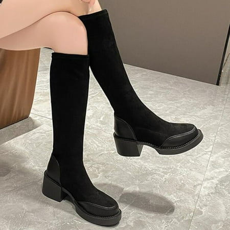MIASHUI Women High Heel Boots Fashion Leather Suede Stitching Solid Color Comfortable Round Toe Square Heel Autumn Winter Casual Shoes for Women
MIASHUI Women High Heel Boots Fashion Leather Suede Stitching Solid Color Comfortable Round Toe Square Heel Autumn Winter Casual Shoes for Women