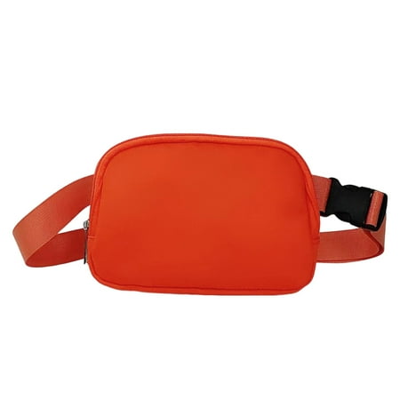 Unisex Sports Waistpack Adjustable Leisure Waterproof Chest Bag for Fitness and Indoor Gym Fluorescent Orange