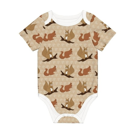 Matuu Cartoon Squirrel for Baby Short-Sleeve Bodysuit Soft Cotton Comfortable and Breathable Perfect for Newborns and Infants
Matuu Cartoon Squirrel for Baby Short-Sleeve Bodysuit Soft Cotton Comfortable and Breathable Perfect for Newborns and Infants