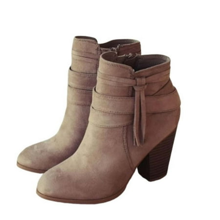 jsaierl Women s Fall Winter Solid Color Flock Boots Chunky Heel High-Heels Round-Toe Side Zipper Short Boots
jsaierl Women s Fall Winter Solid Color Flock Boots Chunky Heel High-Heels Round-Toe Side Zipper Short Boots