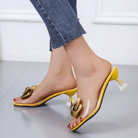 Ykohkofe Fashion Spring And Summer Women Sandals Bow Wine Glass Heel Middle Heel Transparent Belt
Ykohkofe Fashion Spring And Summer Women Sandals Bow Wine Glass Heel Middle Heel Transparent Belt
