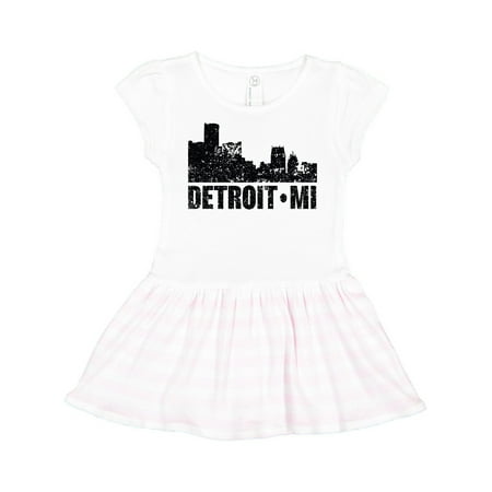 Inktastic Detroit Skyline Grunge Gift Toddler Girl Dress