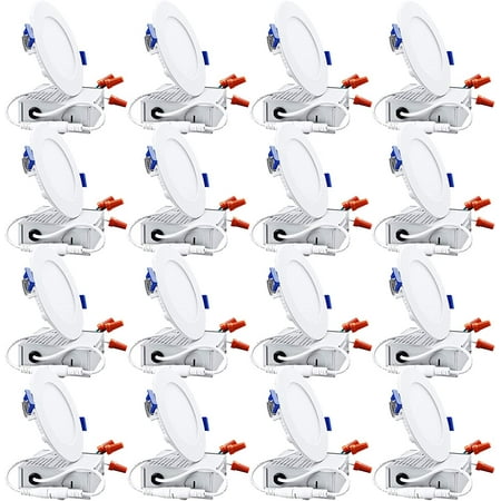 YYFF Basic Series 16-Pack 4 Inch LED Recessed Lights with Junction Box5%-100% Dimmable Ultra Thin Downlight4000K Cool White700LMETL and Energy Star Certified
YYFF Basic Series 16-Pack 4 Inch LED Recessed Lights with Junction Box5%-100% Dimmable Ultra Thin Downlight4000K Cool White700LMETL and Energy Star Certified