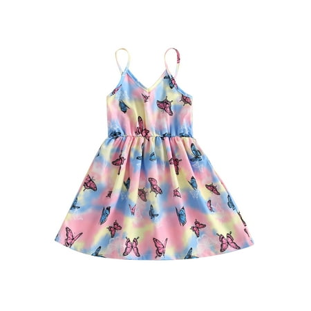 Sunisery Toddler Girls Summer Dress Casual Sling Dress Sleeveless Backless Butterfly Print Dress Princess Dress Blue Pink 6-7 Years
Sunisery Toddler Girls Summer Dress Casual Sling Dress Sleeveless Backless Butterfly Print Dress Princess Dress Blue Pink 6-7 Years