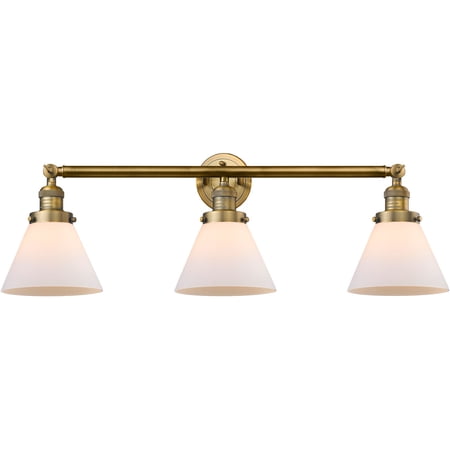 Bathroom Vanity 3 Light Fixtures With Brushed Brass Finish Cast Brass Glass Material Medium 32" 300 Watts