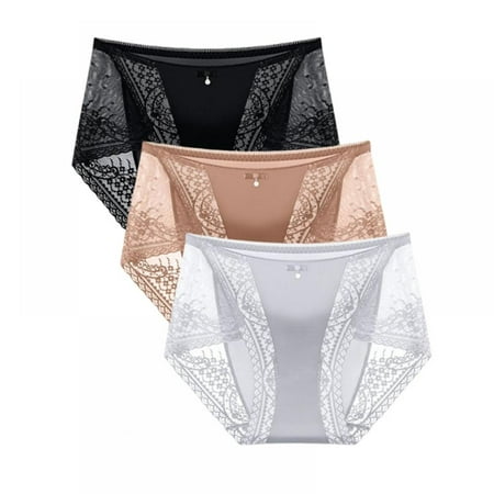 Sexy Lace Underwear for Women Ice Silk Seamless Panties No Show Panties Mid Waist Underwear Bikini 3 Pack
Sexy Lace Underwear for Women Ice Silk Seamless Panties No Show Panties Mid Waist Underwear Bikini 3 Pack