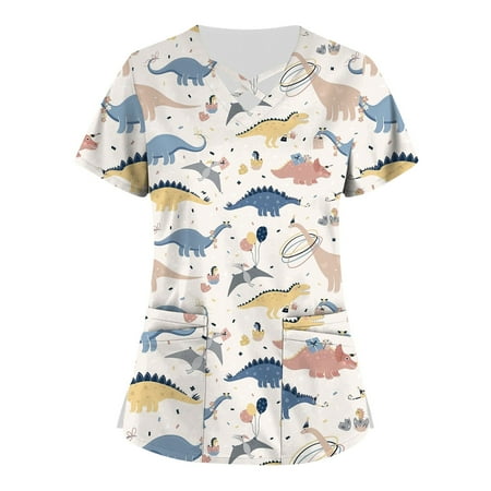 Fopp Seller Plus Size Cute Printed Scrub Working Uniform Tops For Women Cross V-Neck Short Sleeve Fun T-Shirts Workwear Tee With Pockets Blue L
Fopp Seller Plus Size Cute Printed Scrub Working Uniform Tops For Women Cross V-Neck Short Sleeve Fun T-Shirts Workwear Tee With Pockets Blue L