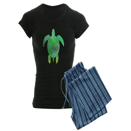CafePress - GREEN SEA TURTLE Pajamas - Women s Dark Pajamas