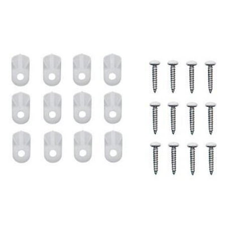 3Pc Prime-Line Bright White Plastic Screen Clip 12 pk