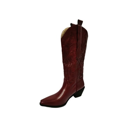 Kesitin Women Western Cowgirl Boots Embroidered High Calf Boot Pointed Toe Winter Shoes Fashion Non-Slip Vintage Bootie Walking Wide-Calf Riding Booties Wine Red 7.5
Kesitin Women Western Cowgirl Boots Embroidered High Calf Boot Pointed Toe Winter Shoes Fashion Non-Slip Vintage Bootie Walking Wide-Calf Riding Booties Wine Red 7.5