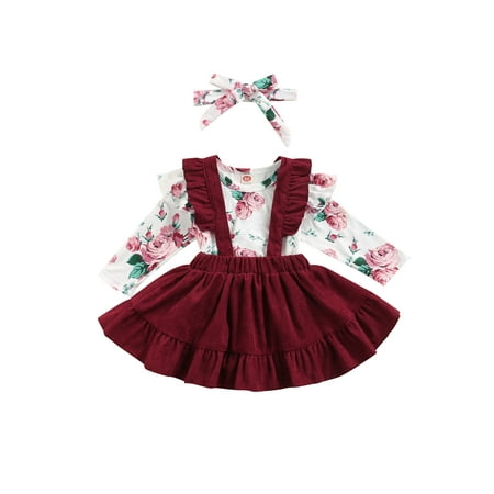 Newborn Baby Girls 3Pcs Clothes Set Floral Bodysuit Romper Jumpsuit Tops Ruffles Suspender Skirts Headband Autumn Baby Outfit
Newborn Baby Girls 3Pcs Clothes Set Floral Bodysuit Romper Jumpsuit Tops Ruffles Suspender Skirts Headband Autumn Baby Outfit