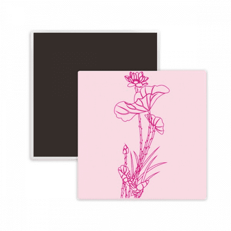 Lotus Lotus Flower Reed Flower Square Ceracs Fridge Magnet Keepsake Memento