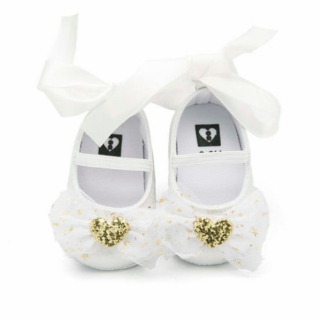 Binmer Toddler Kids Baby Girls Shoes Non-slip Bowkont Princess Dress Shoes Lace Shoes