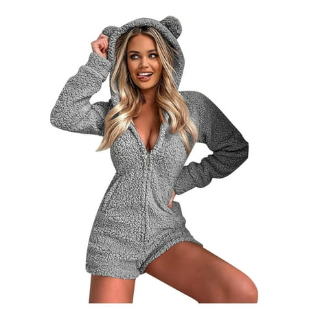LYXSSBYX Womens Pajamas Jumpsuit with Hood Clearance Women Long Sleeve Hooded Jumpsuit Pajamas Casual Winter Warm Rompe Sleepwear
LYXSSBYX Womens Pajamas Jumpsuit with Hood Clearance Women Long Sleeve Hooded Jumpsuit Pajamas Casual Winter Warm Rompe Sleepwear