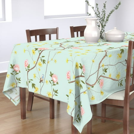 Cotton Sateen Tablecloth 90 Square - Peony Mint Chinoiserie Vintage Floral Bird Butterfly Flower Botanical Print Custom Table Linens by Spoonflower
Cotton Sateen Tablecloth 90 Square - Peony Mint Chinoiserie Vintage Floral Bird Butterfly Flower Botanical Print Custom Table Linens by Spoonflower