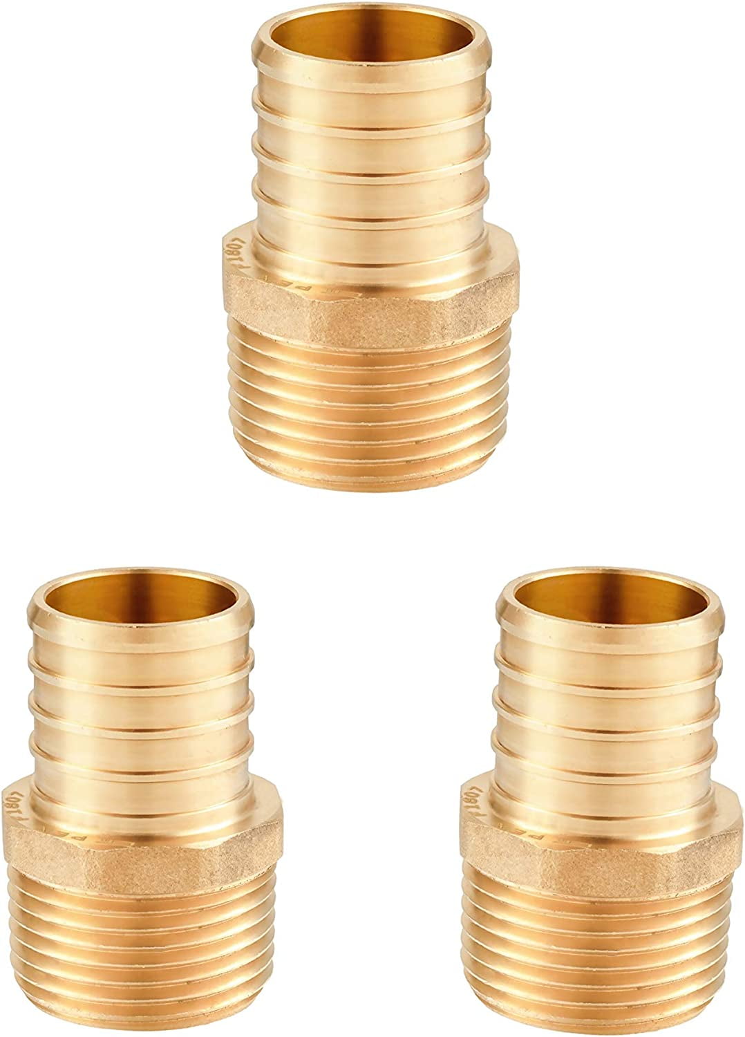 Pack Of 3 EFIELD Pex 1 Inch X 3 4 Inch Male NPT Adapter Brass Crimp