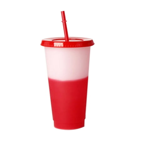 Color Changing Cups Reusable Tumblers with Lids and Straw Iced Cups for Adults Kids 710ml Transparent Red
Color Changing Cups Reusable Tumblers with Lids and Straw Iced Cups for Adults Kids 710ml Transparent Red