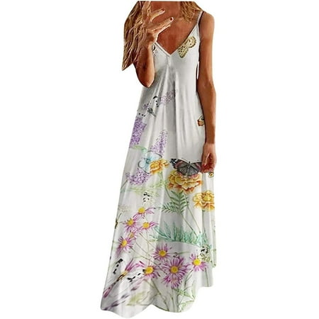 Otvok Womens Summer Fashion Print V-Neck Sleeveless Suspenders Pullover Dress 
Otvok Womens Summer Fashion Print V-Neck Sleeveless Suspenders Pullover Dress