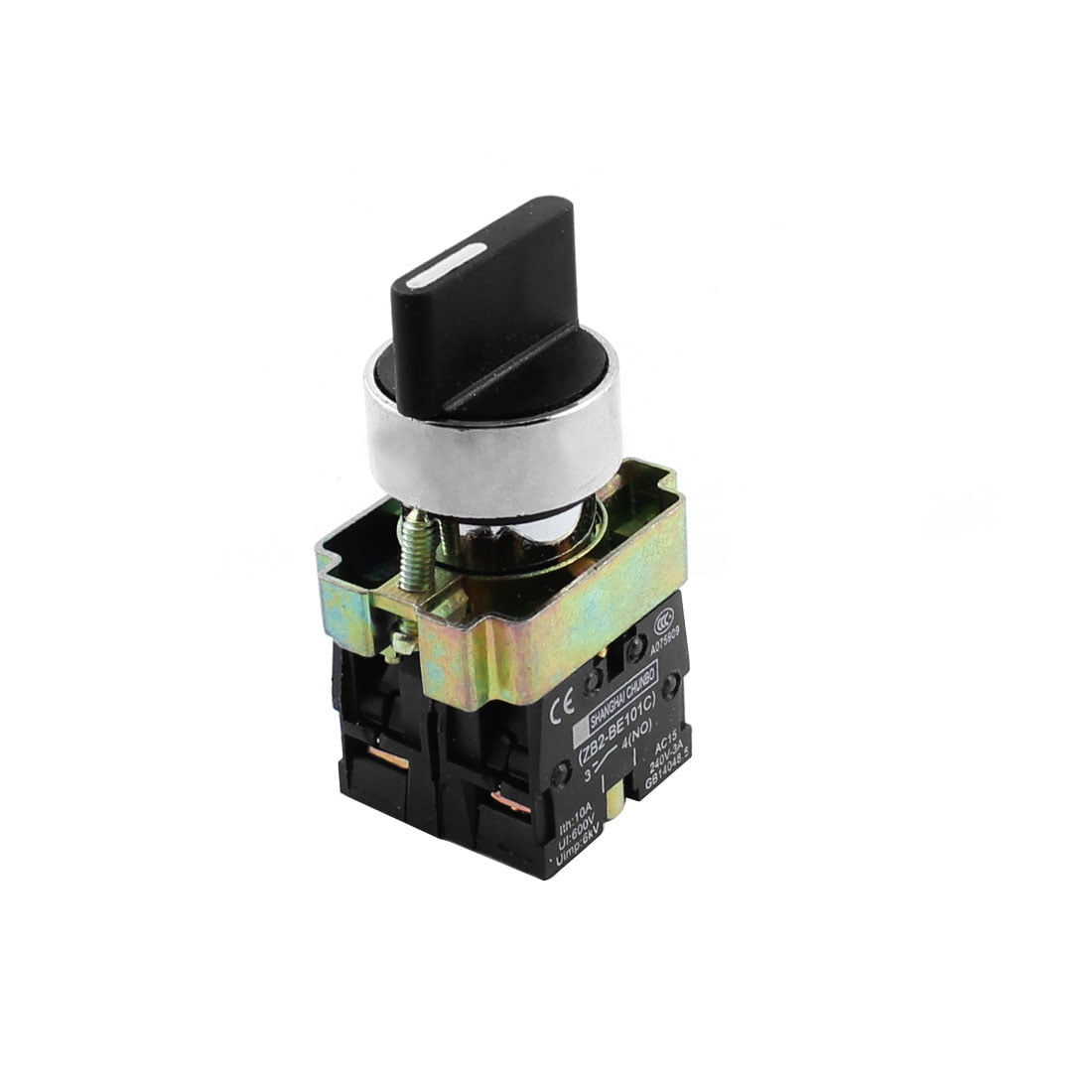 ZB2BE101C AC 600V 10A 6KV DPST 3 Position Latching Rotary Select Switch