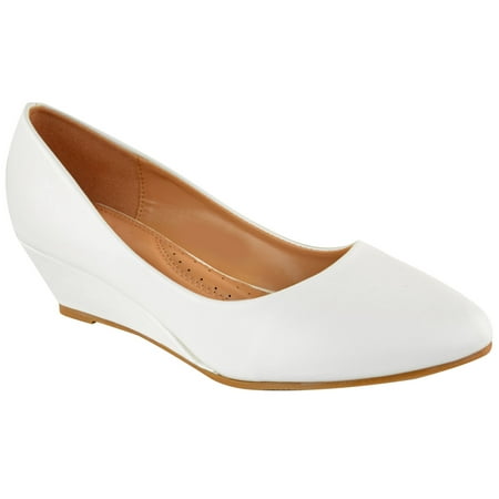 Fashion Thirsty Womens Ladies Court Shoes Low Wedge Sandals