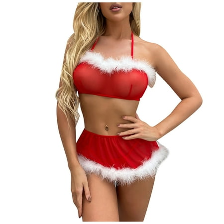 Rdeuod Valentines Lingerie for Women Christmas Plush Bowknot Christmas Lingerie Sets Temptation Babydoll Underpants Underwear Skirts Sleepwear
Rdeuod Valentines Lingerie for Women Christmas Plush Bowknot Christmas Lingerie Sets Temptation Babydoll Underpants Underwear Skirts Sleepwear